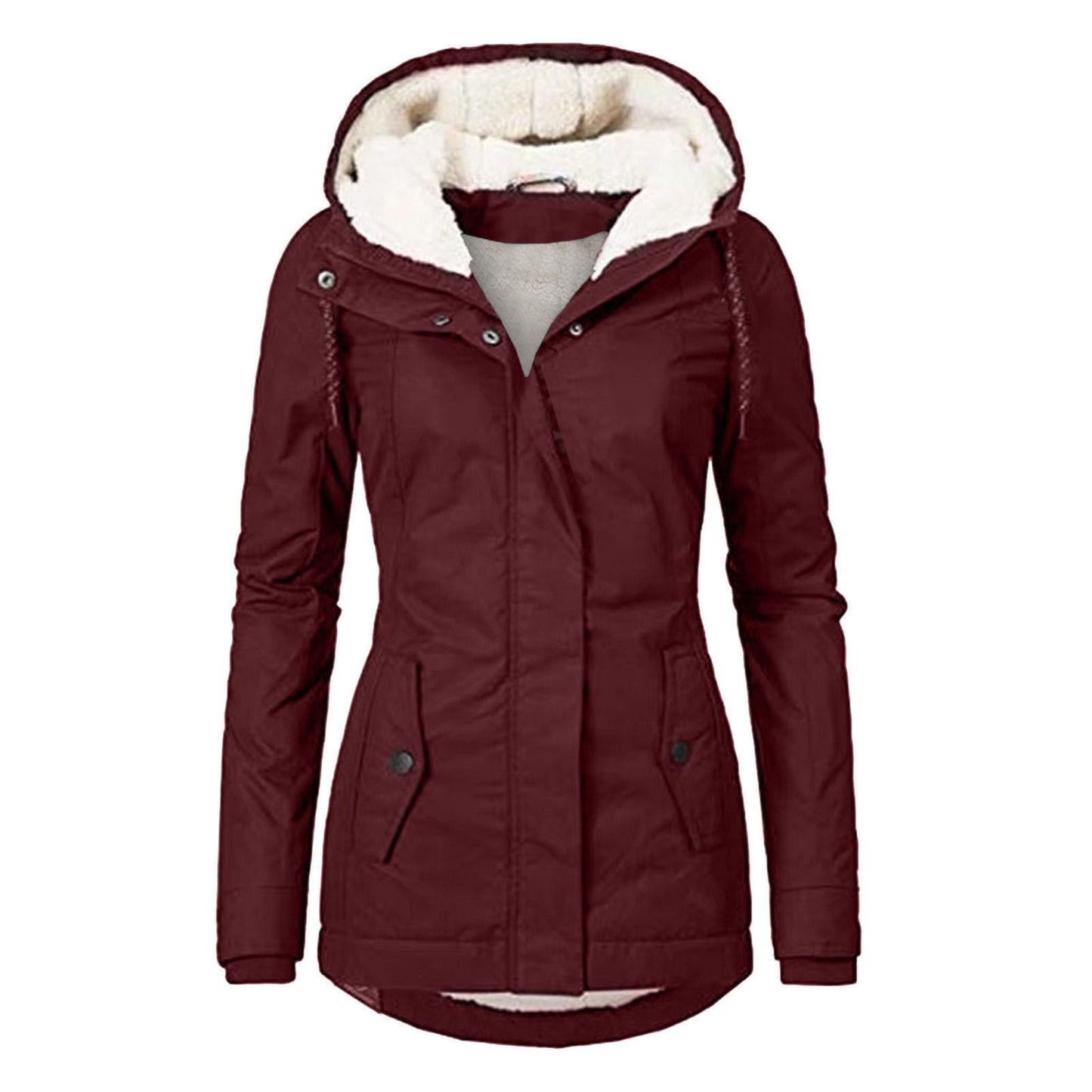 Women's Source Winter Thickened Cotton Padded Parka Fleece-lined Coats