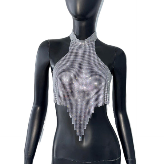 Women's Metal Diamond Irregular Design Sexy Hot Tops