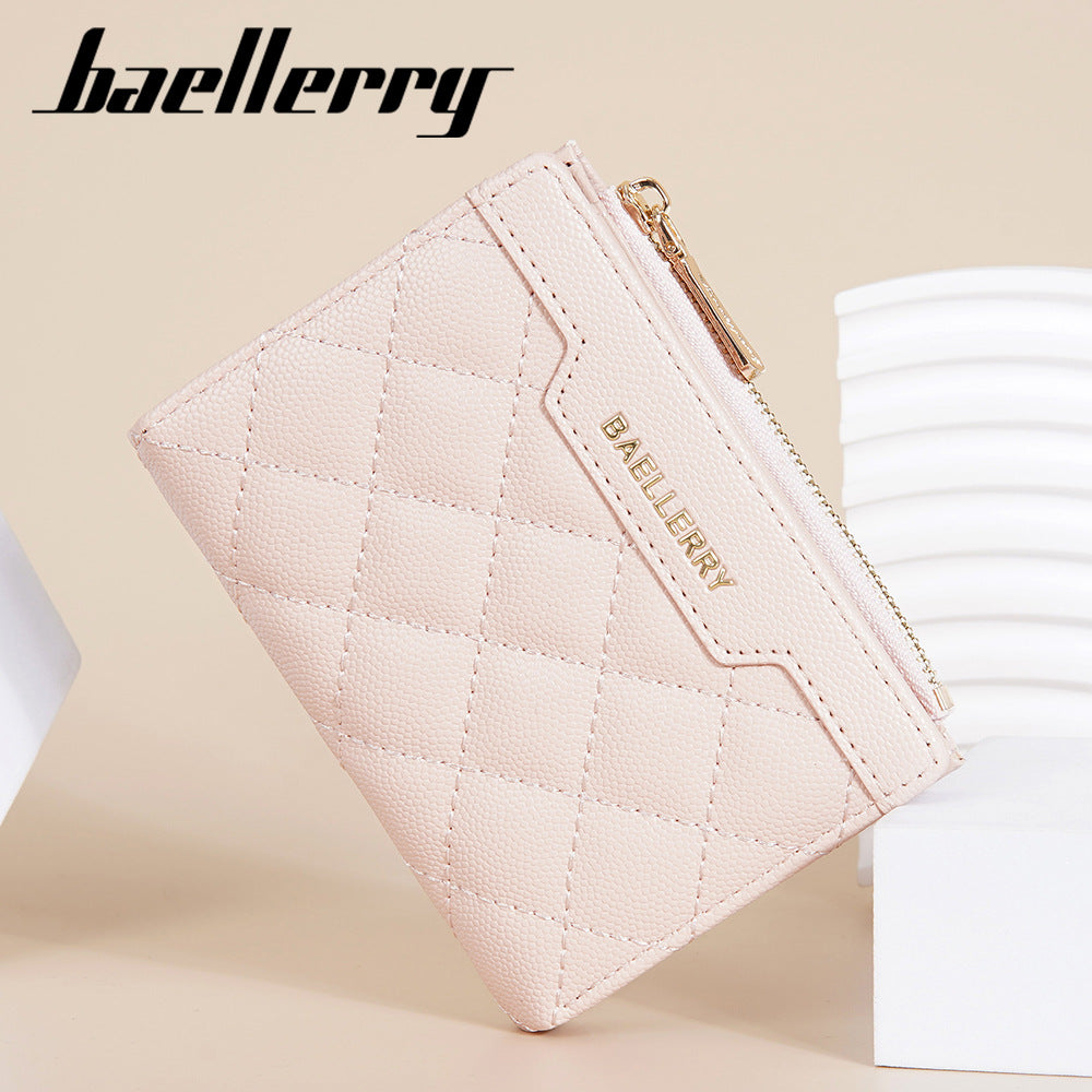 Women's Warm Color Short Snap Button Zipper Ladies Wallets