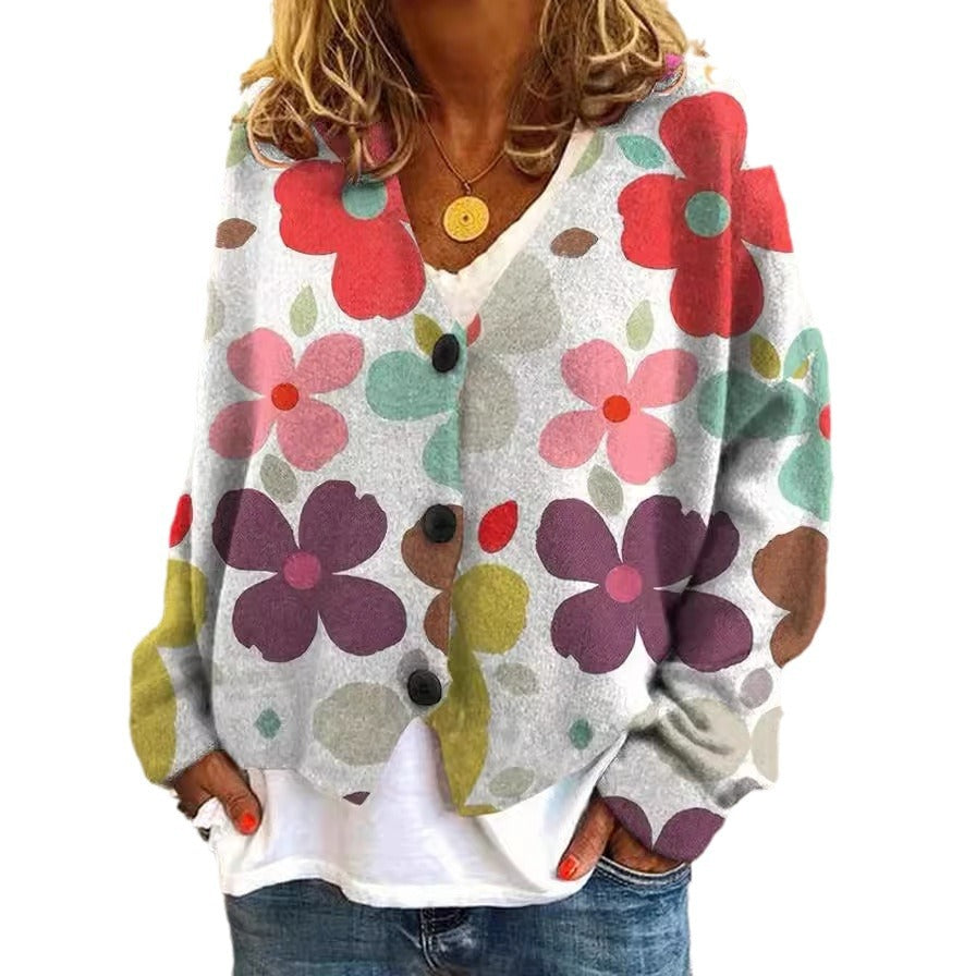 Women's Printed Wear Soft Feel Casual Cloak Sweaters