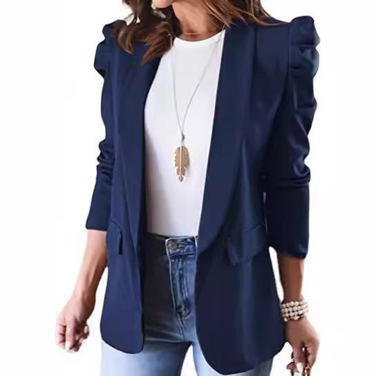 Women's Solid Color Long Sleeve Lapel Blazers