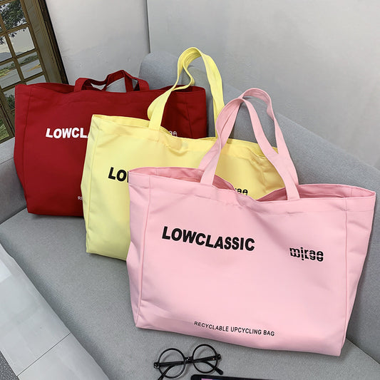 Letter Printed Cloth Cover Large Capacity Shoulder Bags