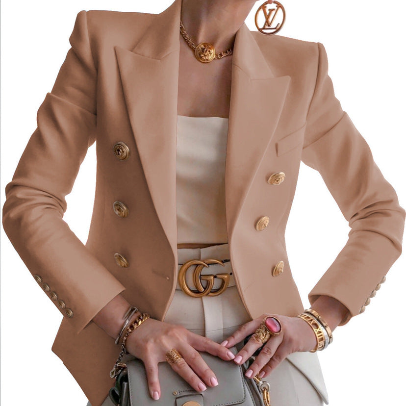 Women's Breasted Solid Color Slim Fit Slimming Blazers
