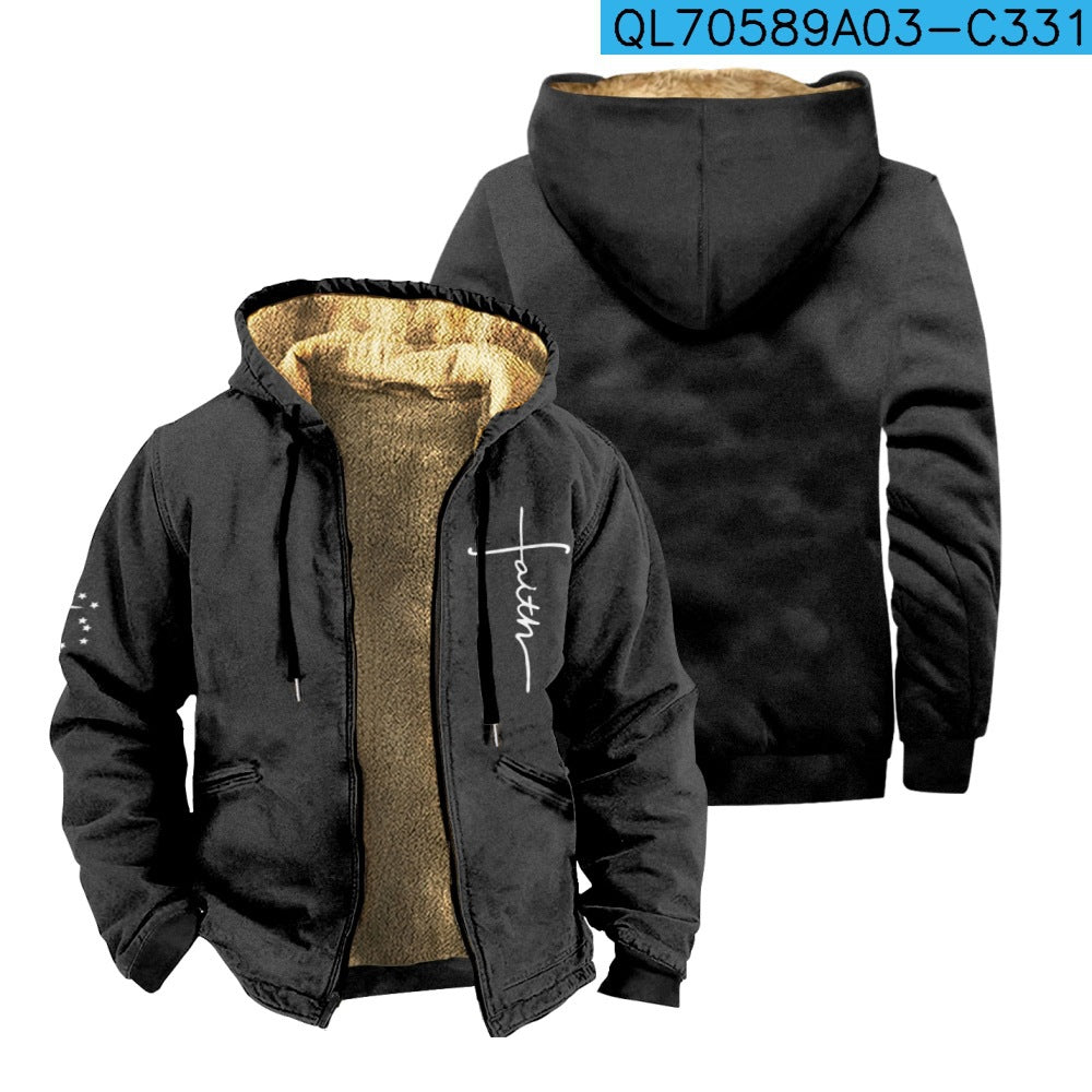 Fleece-lined Thickened Ethnic Style Zipper Pocket Coats