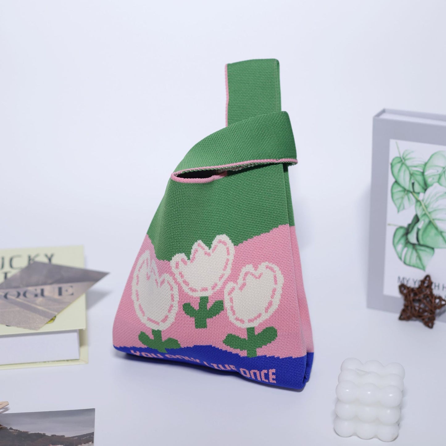 Women's Stylish Knitted Woven Vest Simple Handbags