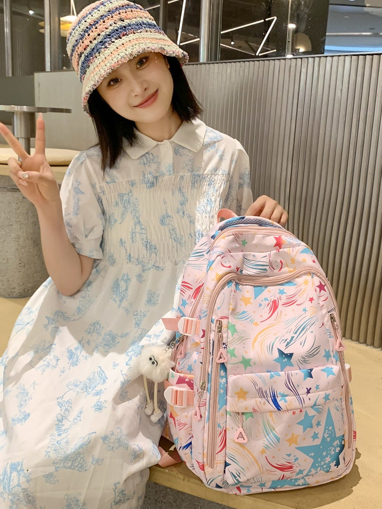 Women's Printing Early High College Korean Style Middle School Students' Schoolbags