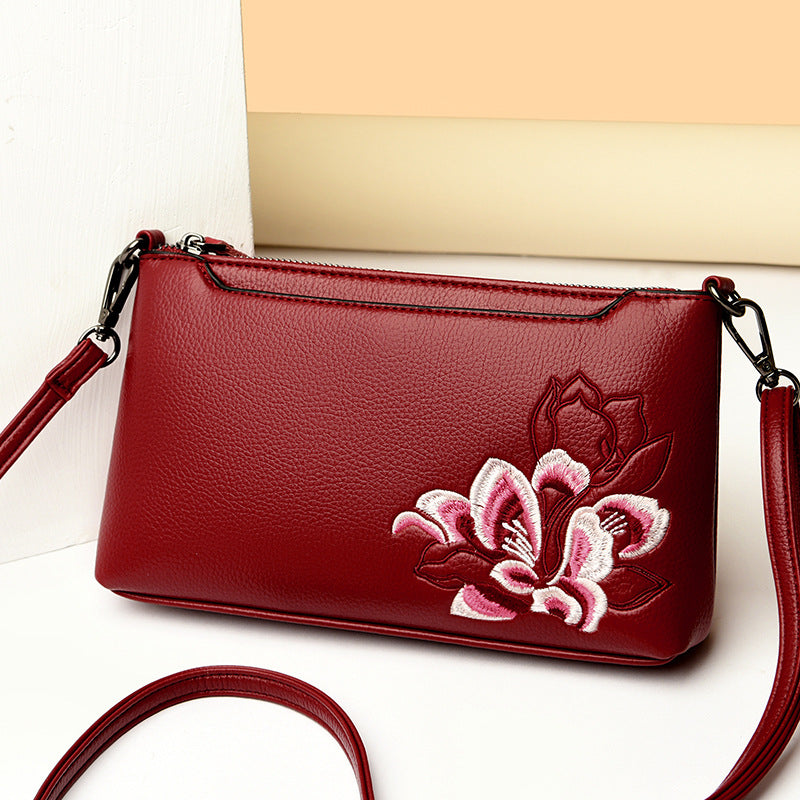 Women's Embroidered National Style Mobile Change Texture Crossbody Bags