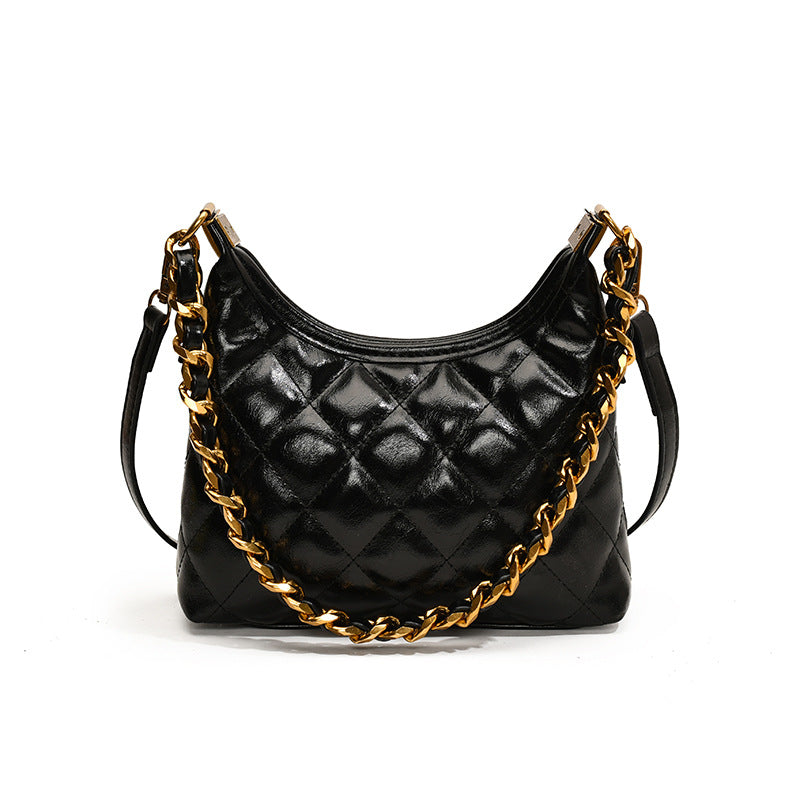 Women's Retro Diamond Style Chain Underarm Tote Bags