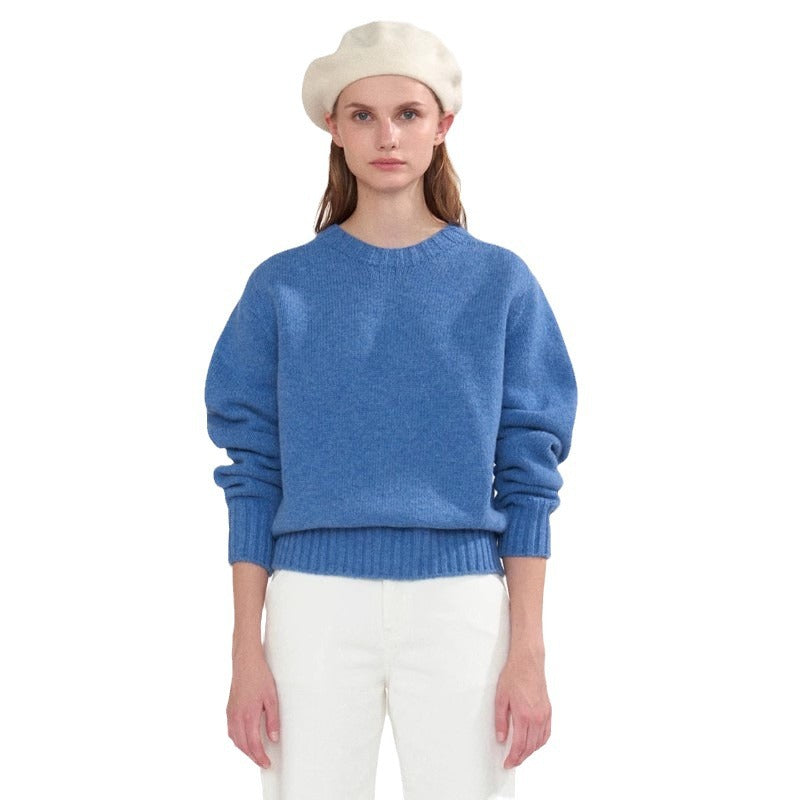 Women's Solid Color Pullover Korean Style Lazy Sweaters