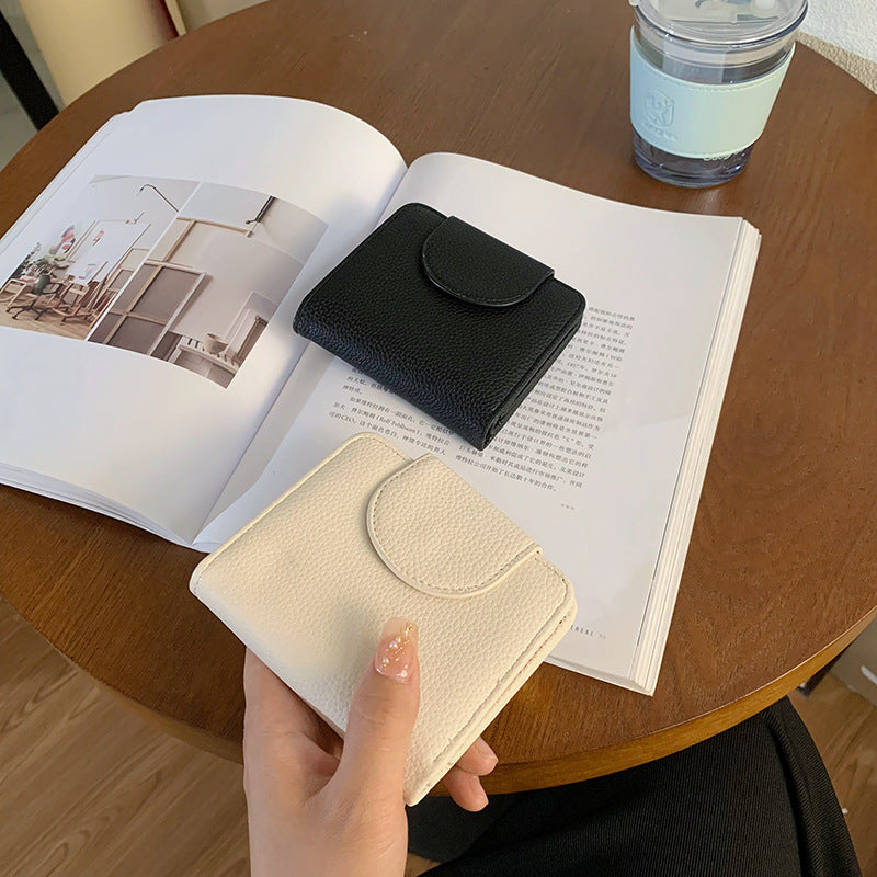 Simple Style Dopamine Color Matching Korean Ladies Wallets