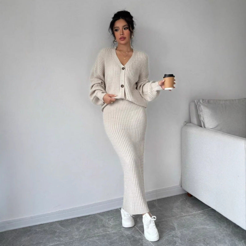 Women's Winter Casual Knitted Long Dress Idle Sweaters