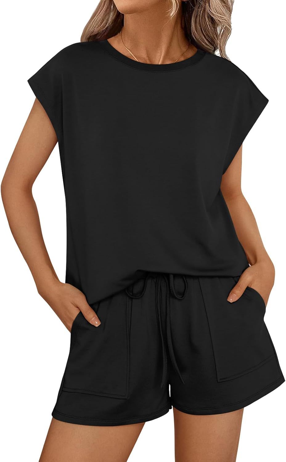 Women's Round Neck Loose Sleeves Two-piece Fashion Casual Suit