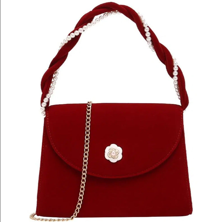 Women's Western Style Engagement Female Bride Veet Shoulder Bags