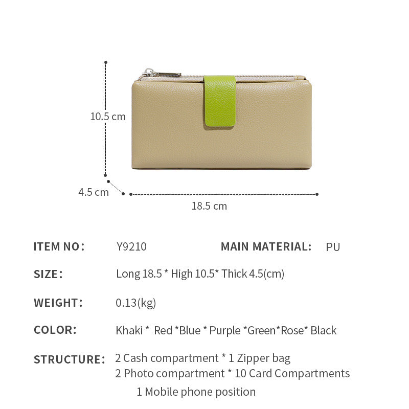 Women's High-grade Two-fold Can Store Medium Length Ladies Wallets