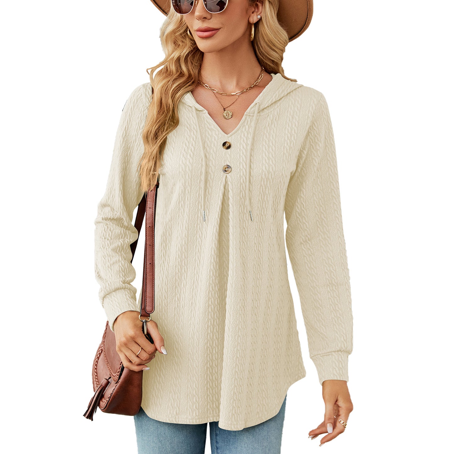 Women's Loose Long Sleeve Hooded For Women's Sweater, Sweater