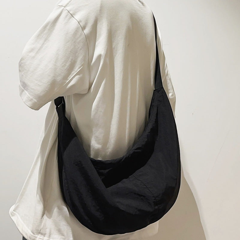 Men's Large Capacity Black Dumpling Fashion Cloth Men's Shoulder Bags