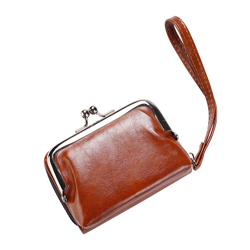 Leather Change Packet Clip Slot Wrist Card Holder
