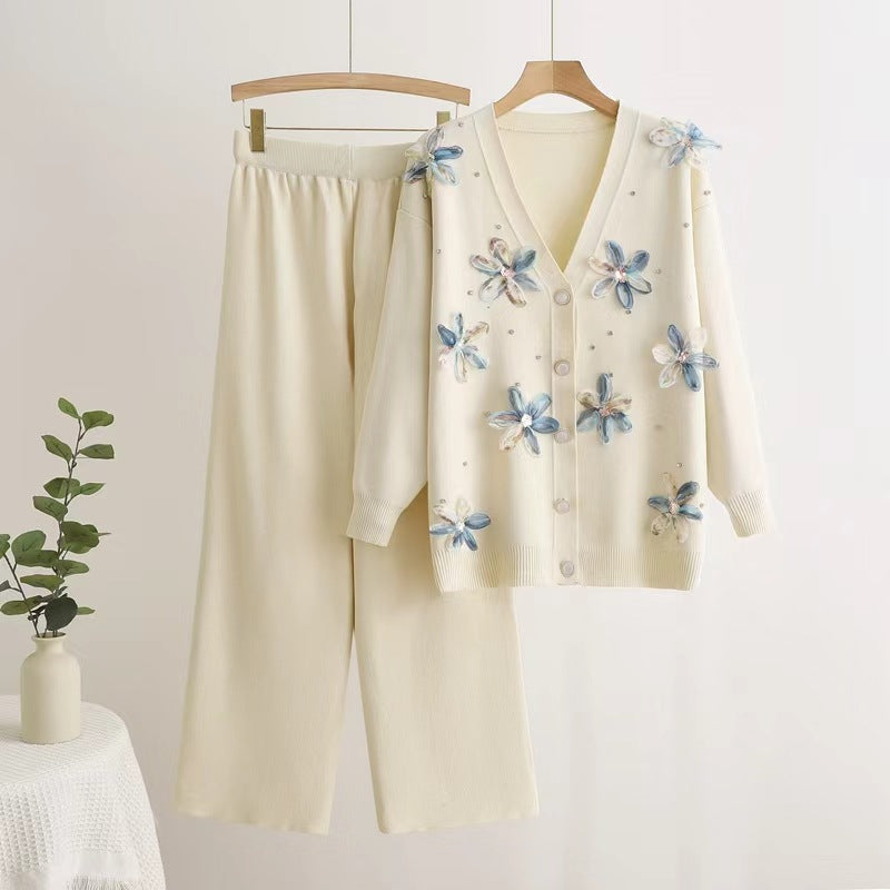 Temperament Commute Long Sleeve Knitted Two-piece Suits