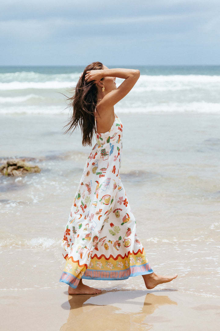 Temperament Elegant Simple Linen Sleeveless Suspender Dress