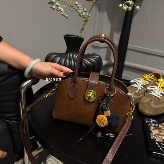 Women's Genuine Leather Matte Fashion Portable Shell Bags