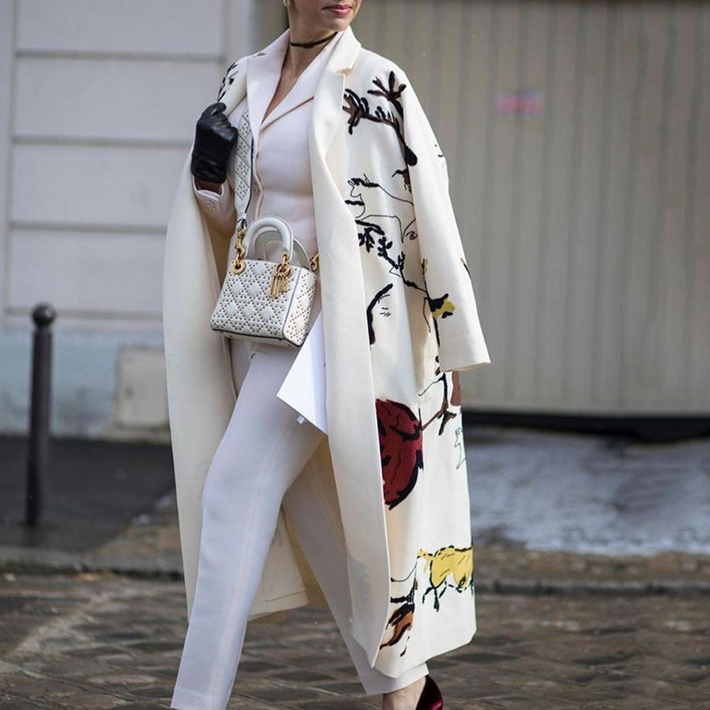 Women's Autumn Color Matching Plaid Long Sleeve Coats