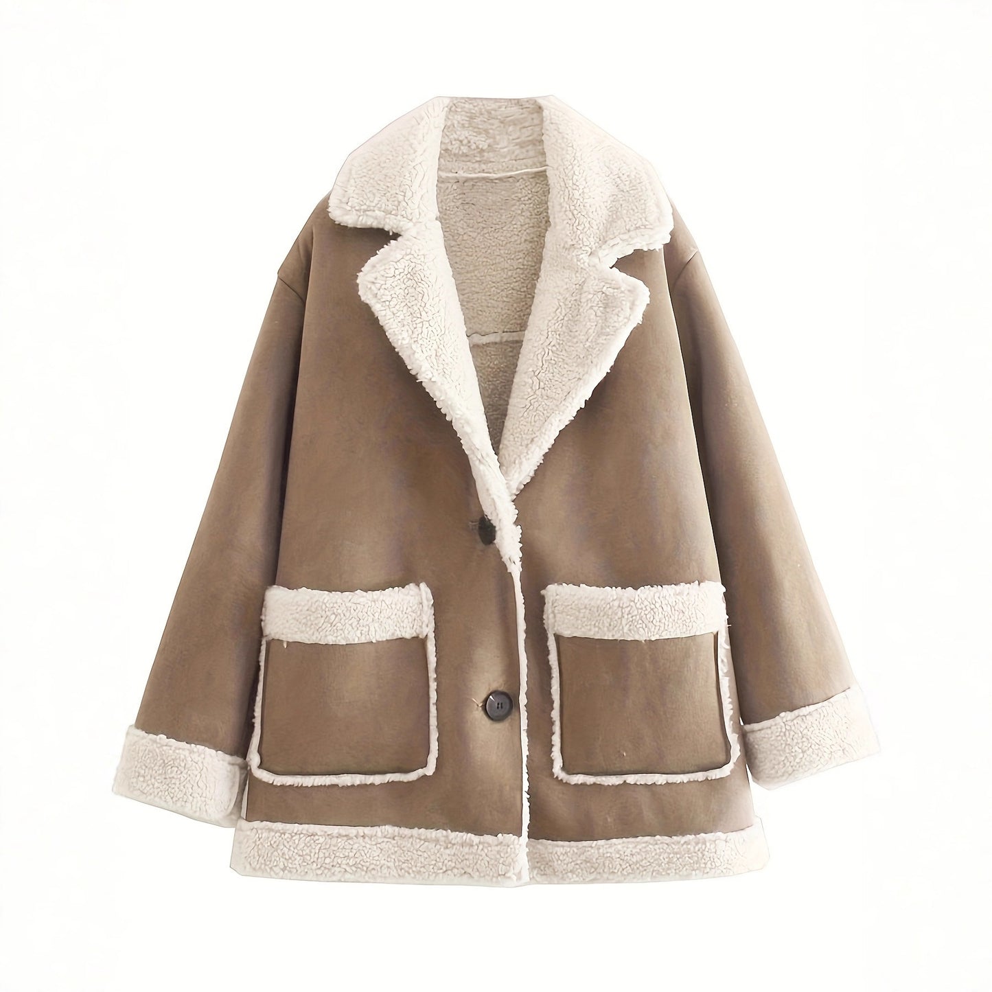 Fashion Polo Collar Plush Winter Warm Coats