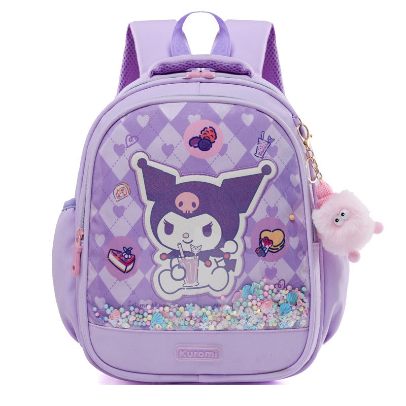 Women's & Children's & Cute Cartoon Lightweight Sequined Quicksand Kindergarten School Bags