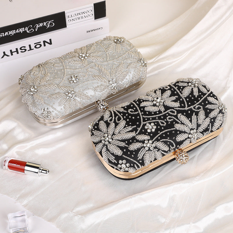 Women's Rhinestone Handmade Three-dimensional Embroidered Clutch Bridal Cheongsam Evening Bags