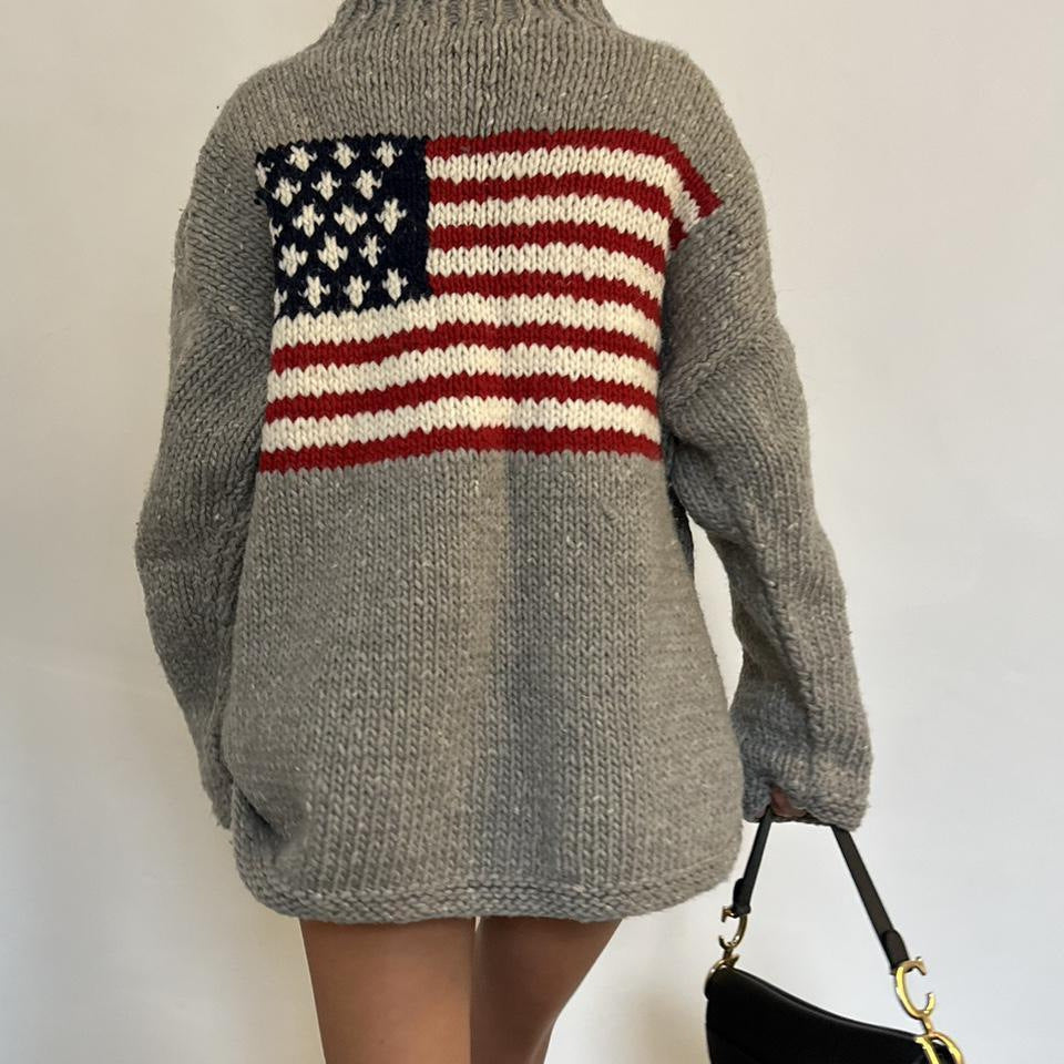 Women's Loose Oversized Knit Warm Jacquard Street Tops