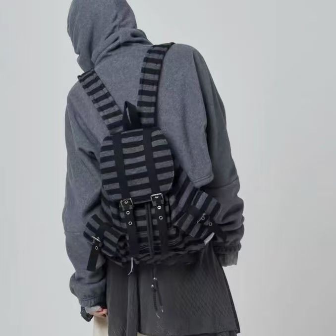 Beautiful Vintage Stripe Plaid Large Capacity Backpacks