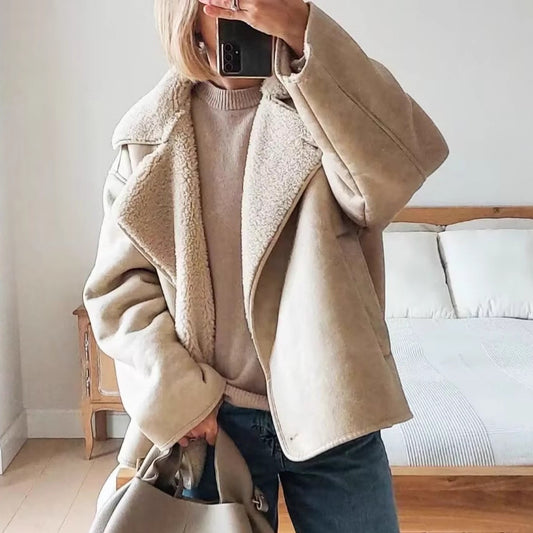 Women's Elegant Suede Veet Warm Fur Jackets