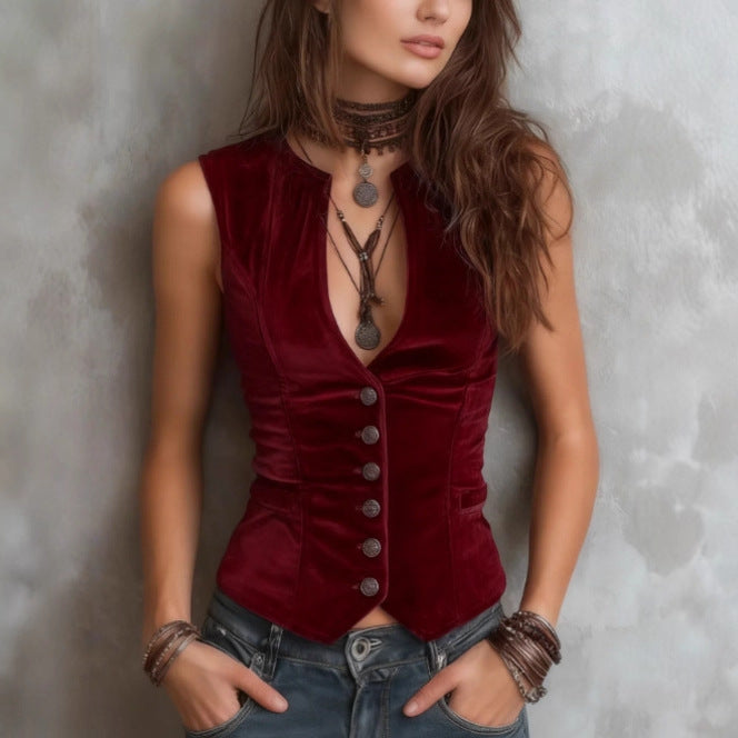 Temperament Commute Slim Fit Slimming Breasted Vests
