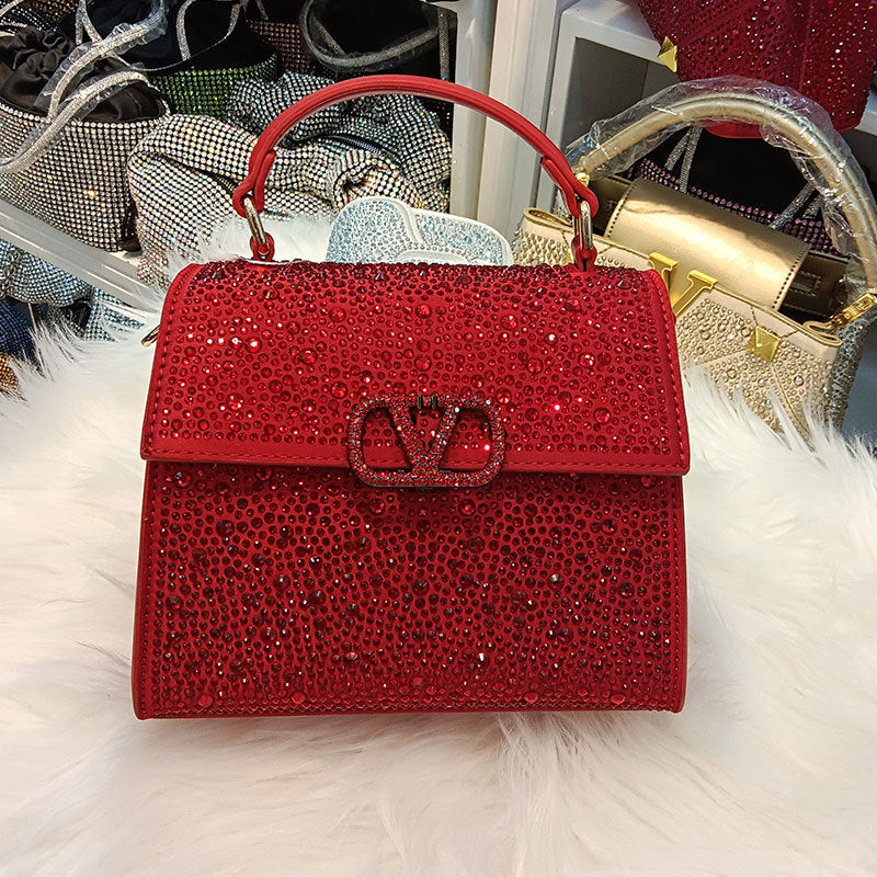 Women's Diamond Rhinestone Flip Retro High-grade Light Crossbody Bags