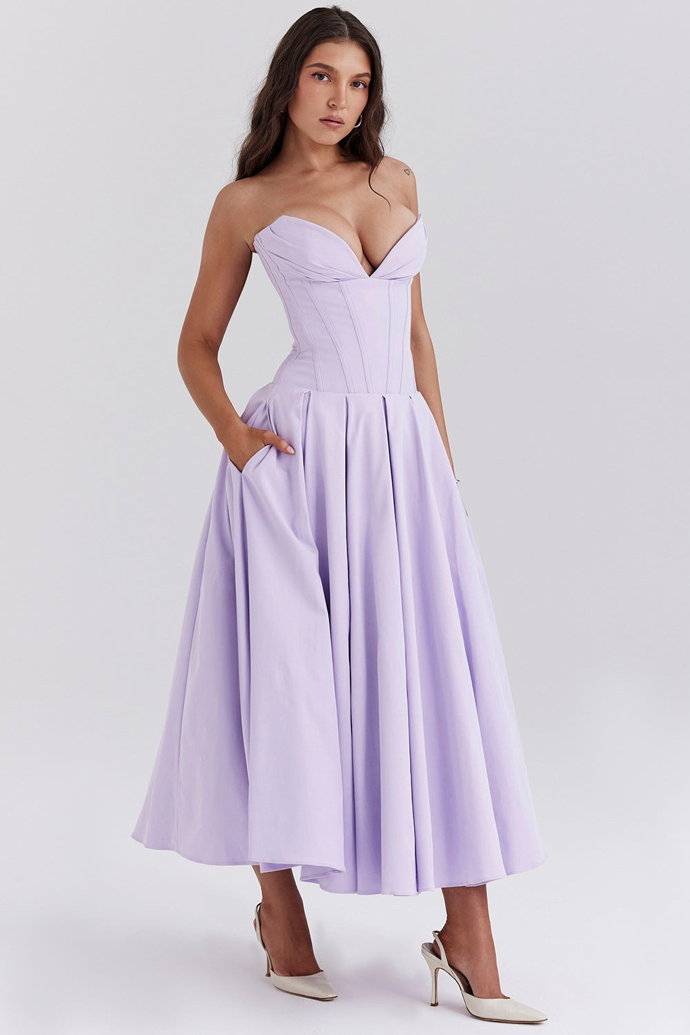 Autumn Solid Color Large Swing Sleeveless Suits