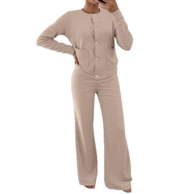 Women's Fashionable Temperament Knitted Idle Style Casual Suits