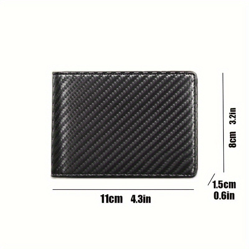 Men's Trifold Multiple Slots Short Carbon Fiber Card Holder
