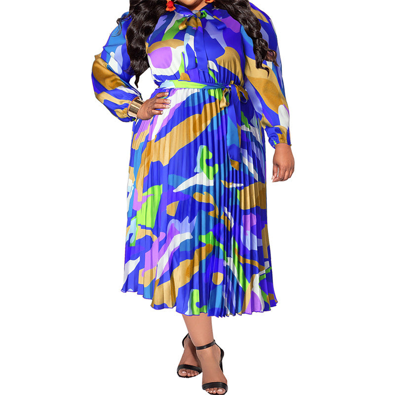 Women's Large Autumn Pleated Collar Long Sleeve Clothing
