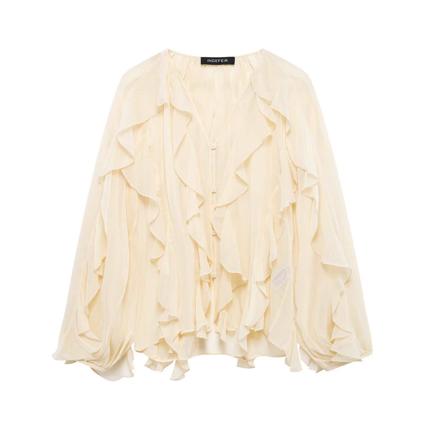 Women's Street Fashion Wear Decorative Long-sleeved Shirt Blouses