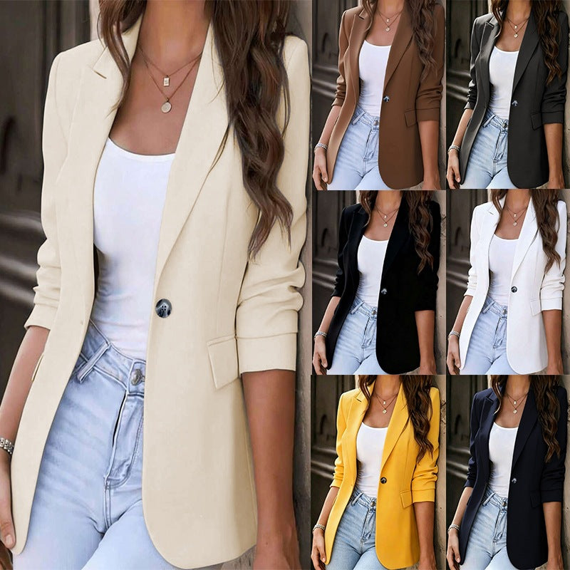 Women's Spring White Design Sense Business Temperament Slim Fit Small Suit