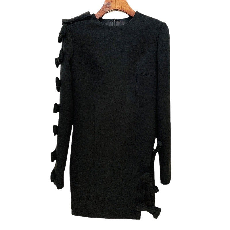 Early Autumn Fashion Personality Asymmetric Hollow Dress