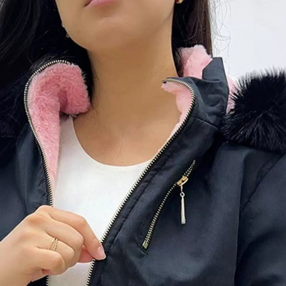 Red Work Clothes Patch Pocket Casual Veet Lining Coats