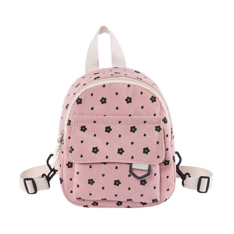 Unique Durable Corduroy Cute Female Soft Backpacks