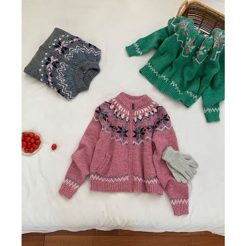 Women's High-grade Soft Glutinous Idle Style Half Knitwear