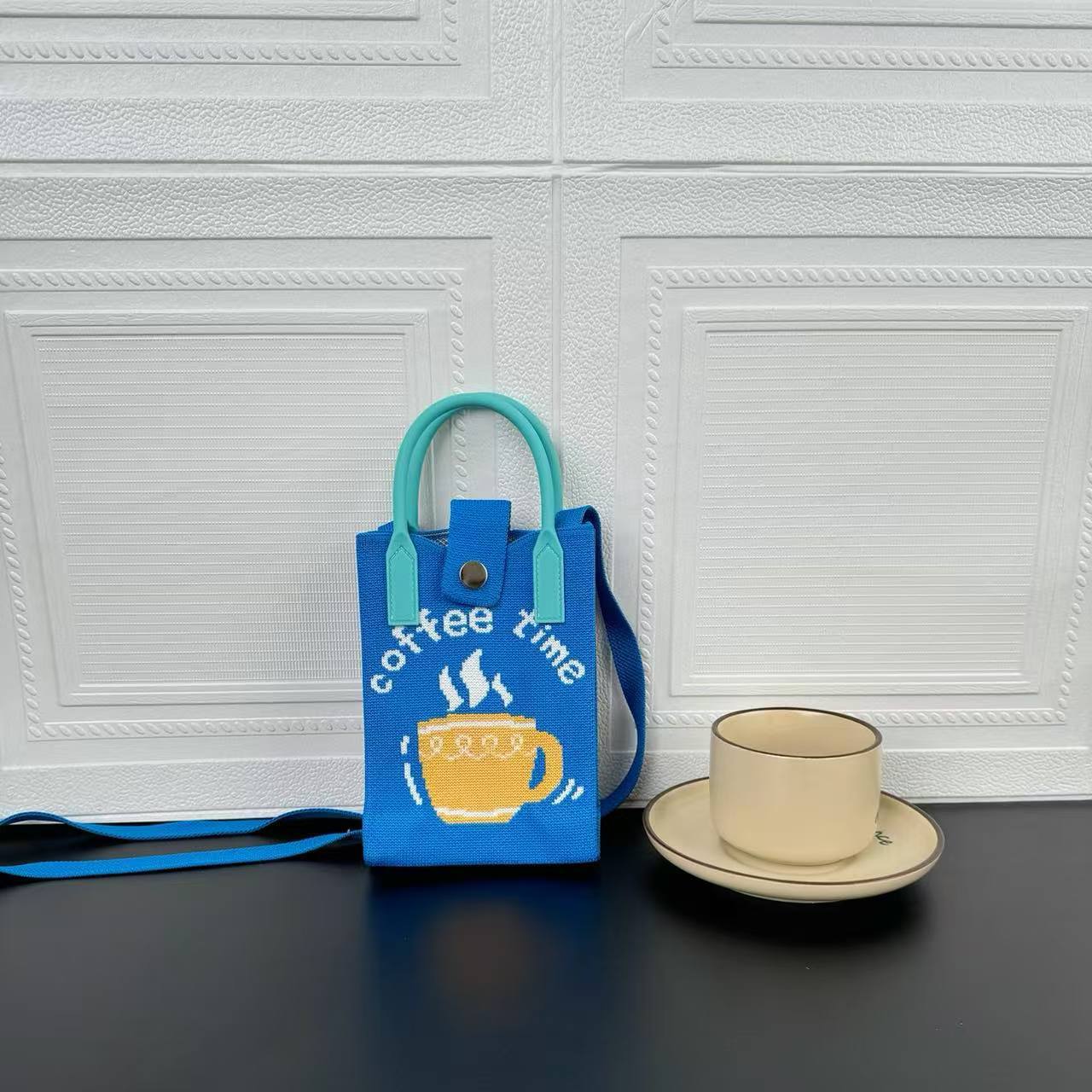 High Sense Mobile Cartoon Knitted Dopamine Bags