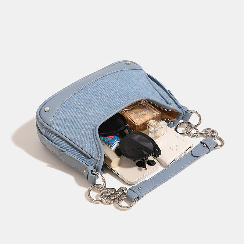 Charming Magnetic Field Niche Chain Denim Crossbody Bags
