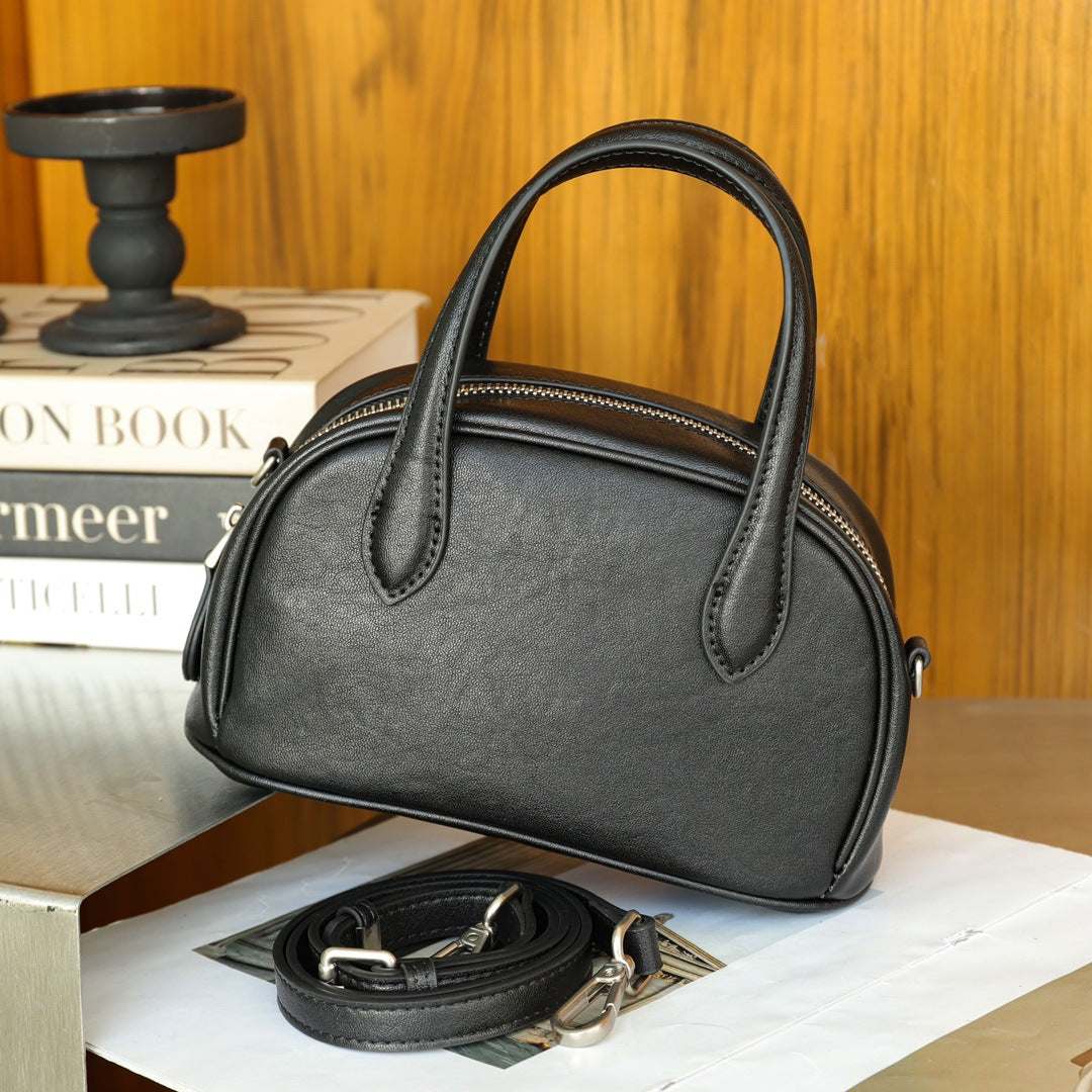 Women's Vegetable Tanning Boston Bowling Niche Handbags