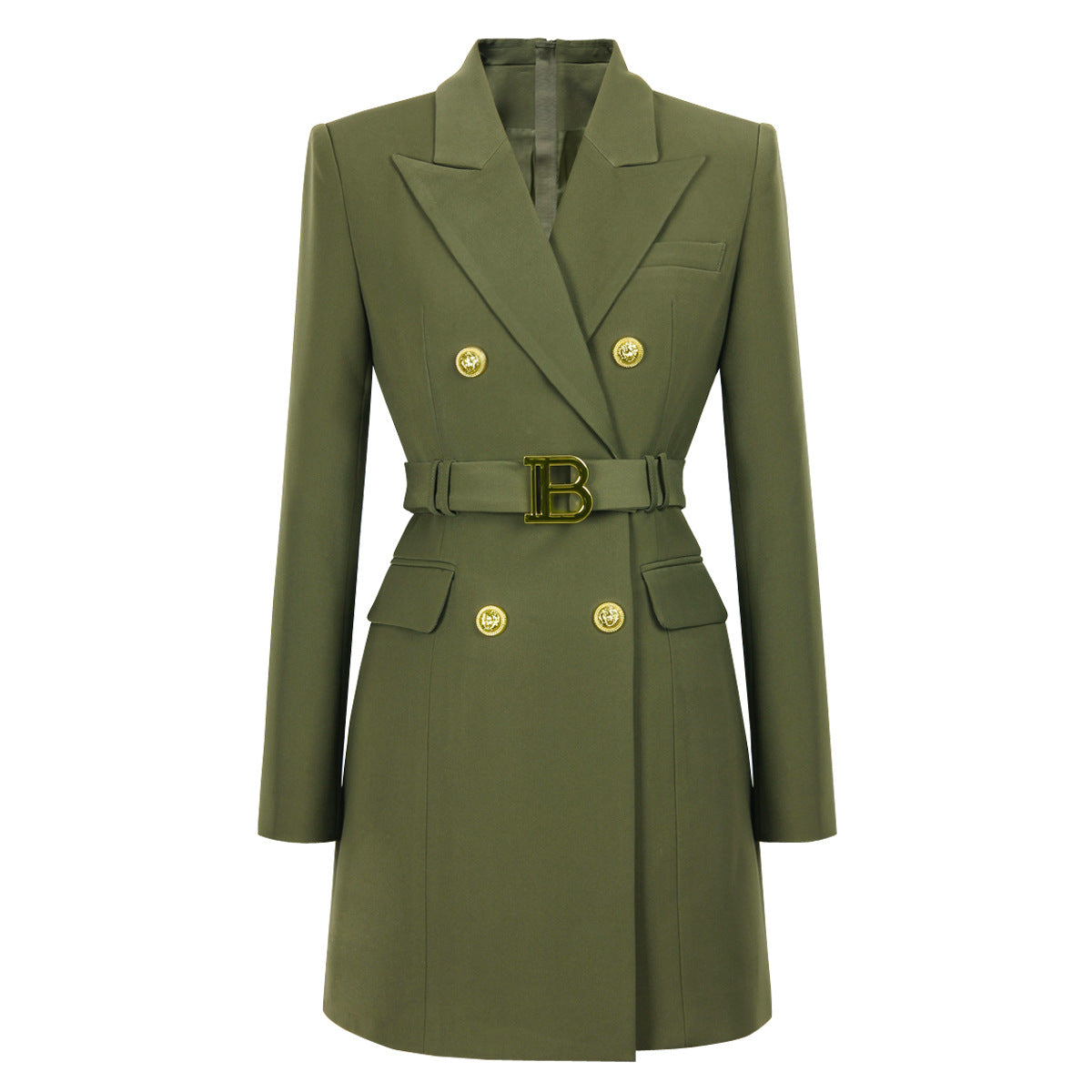 Women's Fashion Advanced Solid Color Belt Long Dresses