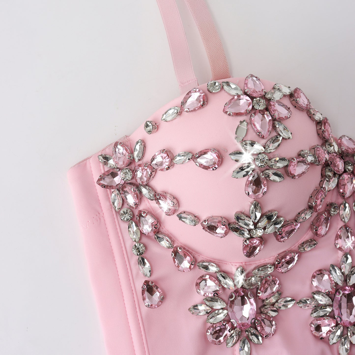 Sling Outer Wear Pink Rhinestone Row Vests