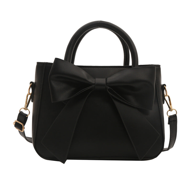 Women's Design Fashion Retro Bow Solid Color Shoulder Bags