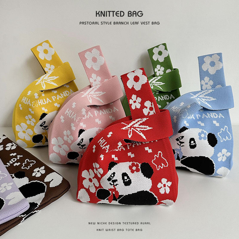 Female Cute Panda Cartoon Mobile Storage Handbags